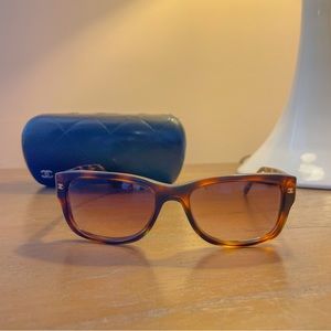 CHANEL Rectangle Quilted Brown Gradient Sunglasses